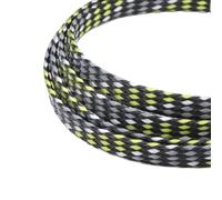 Cable sleeves 1/5/20/50M Expanded Braid Sleeve PP Cotton Yarn 4 8 12mm Soft Wire Wrap Insulated Cable Protection Line Harness Sheath for life(Yellow White Grey,8mm,1 meter)