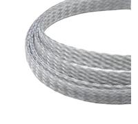 Cable sleeves 1/5/20/50M Expanded Braid Sleeve PP Cotton Yarn 4 8 12mm Soft Wire Wrap Insulated Cable Protection Line Harness Sheath for life(Grey Clear,12mm,5 meters)