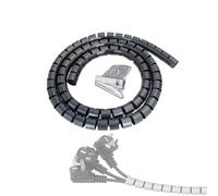 Cable Spiral Tidy 2m 8/10/16/22/28/32/42mm Cable Protector Wire Organizer Computer Cord Protective Bite Tube Clip Management Tool Spiral Winder(16mm Black 2m)