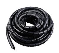 Cable Spiral Tidy Cable Sleeve Winding Pipe Spiral Wrapping Transparent/Black Wire Organizer Sheath Tube 4-30MM Plastic Tape Management Protector(Black,12mm)