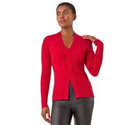 Cable Split Detail Rib Jumper Roman Red 12