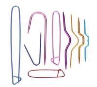 Cable Stitch Holders, Mixed Color Aluminum Cable Needles Stitch Holders, Safety Pin Brooch Weaving Needle Sweater Knitting Tool for DIY Knitting Craft 9 Pieces