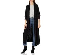 Cable Stitch Women's Open Placket Long Cardigan Small Black