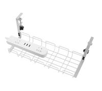 Cable Storage Basket - Iron Desk Mount, Cable Corrector, Storage Solution for Power Strip with Toolless Installation | Arrangement for Managing the
