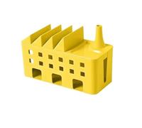 Cable Storage Box Power Board Wire Management Socket Strip Case Dust Charger Organizer Network Bin Cord Organizer Box(Yellow)