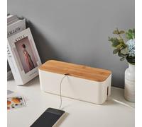 Cable Storage Solution with Innovative Design for Managing Power Strips and Cables (White)