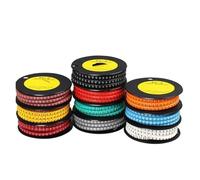 Cable Tags 1000PCS EC-0/1/2/3 Cable Wire Markers 0-9 A-Z Colored Numbers Letters for 0.75-35mm²(0 (1000PCS),EC-0-1)