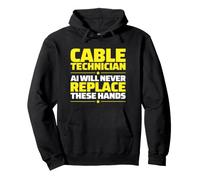 Cable Technician Never Replace Pullover Hoodie