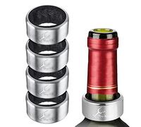 Cable Technologies 4 Pieces Stainless Steel Drip Ring, PRO Wine Safe and Durable Wine Ring, Accessories for Bottle of Sparkling Champagne Wine for Home Bar Restaurant