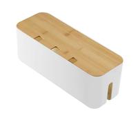 Cable Tidy Box 35x12x12cm Management Box Cord Organizer with Ventilated Lid, Hides Messy Wires for Desk Home Office Extension Cord Hider (White, Three Hole 1PCS)