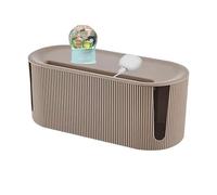 Cable Tidy Box, Cable Management Box, Plug Board Storage Box, Desk Cord Organizer, Power Strip Cover, Cable Management Box Organizer for Living Room Bedroom Meeting Room, Brown