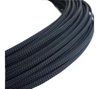 Cable Tidy,Cable Management 10MM 12MM 16MM Flat PET Sleeves Braided Expandable Cable Wire Snakeskin Sleeving Black Red Blue Green Yellow(Black,12MM_20 METERS)