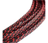 Cable Tidy,Cable Management 10MM 12MM 16MM Flat PET Sleeves Braided Expandable Cable Wire Snakeskin Sleeving Black Red Blue Green Yellow(Black red,12MM_20 METERS)