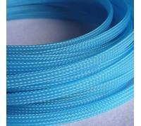 Cable Tidy,Cable Management 10MM 12MM 16MM Flat PET Sleeves Braided Expandable Cable Wire Snakeskin Sleeving Black Red Blue Green Yellow(UV blue,10MM_20 METERS)