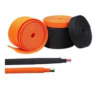 Cable Tidy,Cable Management Heat Shrink Braided Cable Sleeve 20-100mm Insulation Flam Retardant Wire Wrap Sheath Protection PET Auto Line Organizer(Black,INNER DIAMETER 80MM_10 METERS)