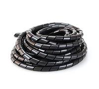 Cable Tidy,Cable Sleeves 1Roll Wire Winding Wipe White/Black Spiral Wrap Sleeving Tube PE 4mm-30mm Flame Retardant Cable Protective Wound Hose(Black,6mm 15Meters)