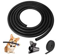 Cable Tidy Management Sleeve Tube 3m×10mm Wire Tidy Cord Protector Animal Proof Black Cable Conduit Trunking For TV PC Wire Manage Organize Home Office And Garden Prevents Pet Damage