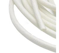 Cable Tidy Sleeve 1/2/3/5/10M White 600°C High Temperature Braided Soft Fiber Tubing Insulation Cable Sleeving Fiberglass Tube 1-50mm Diameter For Home Office Use(5 Meter,20mm)