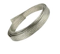 Cable Tidy Sleeve 1/5M wide 4-25mm tinned copper plated braided sleeve expandable steel wire cable conduction power, audio, speaker metal sheath(Tinned Copper,Width 6mm,5M)