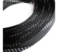 Cable Tidy Sleeve 1M Tight High Density Expandable Braided Sleeve 3 4 6 8 10 12 14 16 18 20 25 30 40mm Wire Cable Insulated Protection For Home Office Use(Black Sliver,30mm x 1meter)