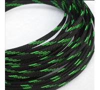 Cable Tidy Sleeve 3.0MM 4MM 6MM 8MM 10MM 12MM 16MM Flat Sleeves Braided Expandable Cable Wire Snakeskin Sleeving For Home Office Use(Black green,12MM,20 Meters)