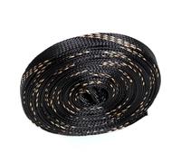 Cable Tidy Sleeve, Cable Management 1/5M/10/20M Insulation Braided Sleeves Black+Gold 4/6/8/10/12/15/20/25mm Wire Protection High Expandable Sleeving Cable(20mm,10M)