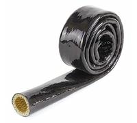 Cable Tidy Sleeve, Cable Management 1Meter Dia Black/Red High Temperature Resistant Fire Retardant Casing Pipe Thicken Insulation Silicone Fiberglass Tube(Black,15mm)