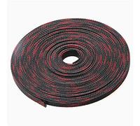 Cable Tidy Sleeve, Cable Management 50M Red& Black Cable Sleeves Insulation Braided Sleeve 4-25mm 8 Sizes Tight PET Spiral Wrapping Wire Gland Cables Kit(15mm)