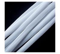 Cable Tidy Sleeve, Cable Management Pure Colour Insulated Braid Sleeving Tight PET Wire Expandable Cable Sleeve Flame-retardant Nylon Braided Mesh Tube(White,50M-8mm)
