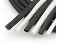 Cable Tidy Sleeve, Cord Protector, Cable Tidy 1/2/5/10M Braided Fiberglass Sleeve ID 1mm~40 mm High Temperature 600 Deg.C Chemical Glass Fiber Tube Fiberglass Cable Sleeving(White,DIA 25MM-2 METERS)
