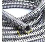 cable tidy sleeve expandable bulk cables sleeving 1M 4-13.0mm 304 Stainless Steel Corrugated Pipe Wire Line Cable Conduit Protect Threaded Hose Rat-proof Sleeve Home Hardware(8mm)