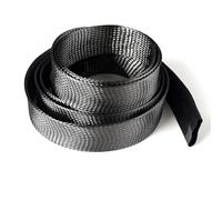Cable Tidy Sleeve Flexible ID 4~40 Mm Black High Density Carbon Fiber Sleev Shield Wire Cable Tube Sheath Sleeve Temp Resistance Lightweight & Durable(4 mm)