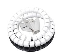 Cable Tidy Sleeve Spiral Cable Wrap, Spiral Cable Organizer Tube 10mm-28mm x 1.5m-2m Multicolor Pack of 5(White,ID 28mm 1.5 Meter)