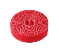 Cable Tie 1m - Reusable Cable Organizer for Data, Network and Computer Cables - Nylon Polyester Blend Cord Management Strap - Bl(RED)