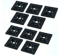 Cable Tie Base - 100 pcs Black Plastic Ties Bases for Secure Cord Management, Connection & Organisation - Easily Reroute Wires with Reusable & Adhesive 40x40 mm Square Cable Bases - Just Cable Ties