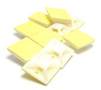 Cable Tie Base 19mm x 19mm Self Adhesive Natural Small White [10 Pack]