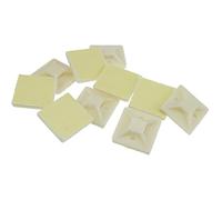Cable Tie Base 25mm x 25mm Self Adhesive Natural Small White [10 Pack]