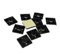 Cable Tie Base 25mm x 25mm Self Adhesive Small Black [10 Pack] [10 Pack : 25mm]