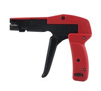 Cable Tie Gun, Durable Fastening Cutting Tensioning Tool for Electrical Wiring Carbon Steel Red Black 1 Pack Supports 2.4 to 4.8mm Nylon Cable Ties