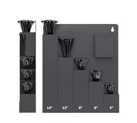 Cable Tie Holder Wall Mount - 6-Pocket Shed Organizer - Wire Manager Tie Organizer - for Professionals Installers Homeowners Home Office Studio Workshop Garage RV Camper Shed