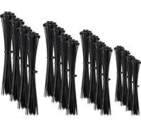 Cable tie Set, 200 pcs. - 4 Sizes, Black with snap Closure | 50 à 2.5 x 100 mm, 50 pcs. à 2.5 x 150 mm, 50 à 3.6 x 200 mm, 50 à 3.6 x 300 mm