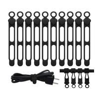 Cable Ties, 10 Pieces Silicone Cable Ties for Organising Cables and Wires | Multipurpose Elastic Ligation Cables for Outdoor Car Desk Charging