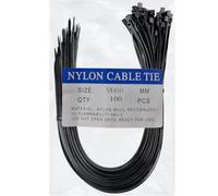 Cable Ties 100 Pack, 450mm×4.8mm(17.7inx2in) Black Cable Ties, 48lbs Tensile Strength Self Locking Tie Wraps with UV Resistant, Tie Wraps for Tidy Wires Home Workshop and Garden