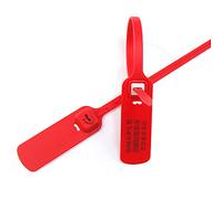 Cable Ties, 100pc Cable Ties Reusable Security Seals Numbered Labels Plastic Secure Tags Red 100mm(Red)