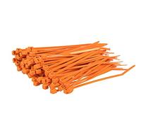 Cable Ties 140mm x 3.6mm Black Natural Coloured Nylon Zip Tie Wraps - Choose Qty and Colour (50, Orange)