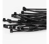 Cable Ties 2 * 60 2 * 80 2 * 100 2 * 120 2 * 150 2 * 200mm 1.8mm Width Black White Self-Lock Nylon Plastic Strap Wrap Ziptie Fasten Zip Ties Cable Tie Zip Management(Black 2x200mm,500Pieces)