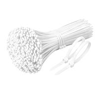 Cable Ties 200 Pack Reusable Zip Ties 100mm x 2.5mm White Nylon Plastic Ties with Thickened Locking Buckle, Cable Ties White for Cable Management, Garden, Home, Office and Workshop Use