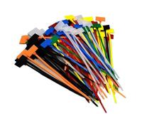 Cable Ties 50pcs Easy Mark Nylon Cable Ties Tag Labels Plastic Loop Ties Markers Cable Tag Self-Locking Zip Ties for Home Office(White)
