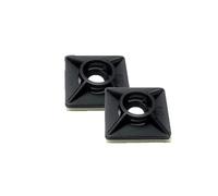 Cable Ties Bases 19mm Self Adhesive Black 4 Way Fixing Mounts Fast Tidy Up Cables (50)