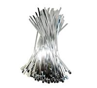 Cable Ties Exhaust 20pcs/50pcs/100pcs 4.6mm 304 Stainless Steel Metal Cable Ties Multifunetional Self-Locking Zip Exhaust Wrap Coated Locking(20pcs,4.6x200mm)